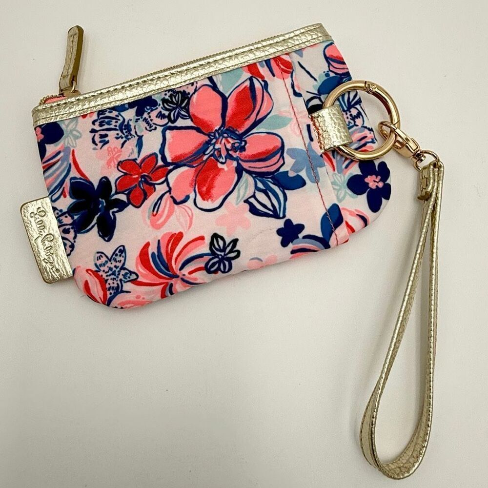 Lilly Pulitzer Party Like a Lobstar Wrislet Zipper Pouch with Gold Hardware New